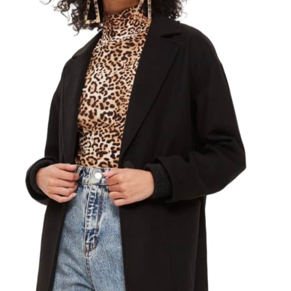 Black Topshop peacoat